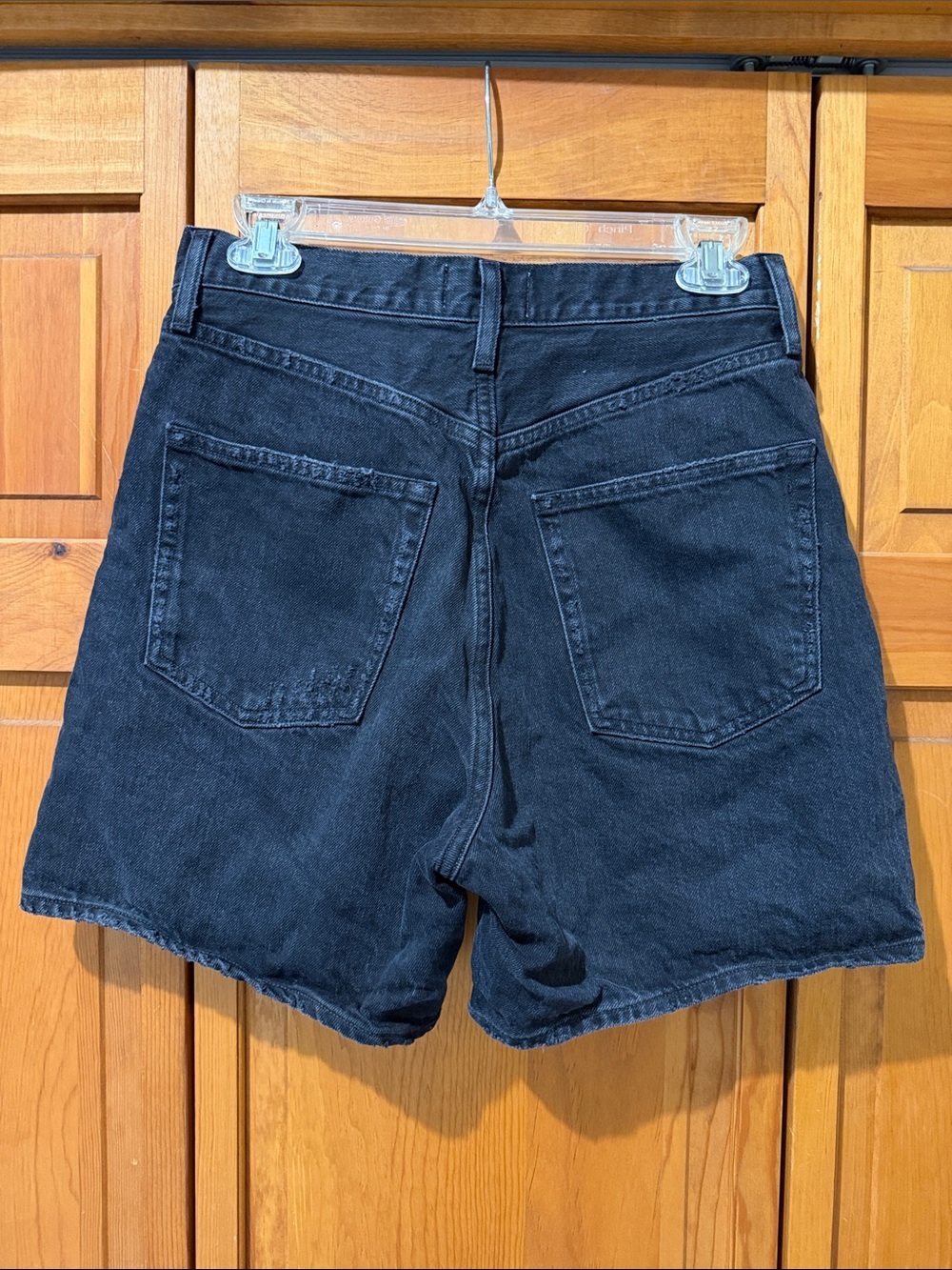 Agolde Stella Black Denim Shorts - Picture 5 of 7